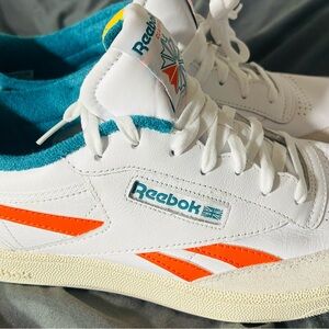 Reebok Classic White and Orange Shoes